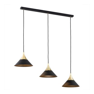 Argon 6140 - Chandelier on a string MASSETO 3xE27/15W/230V black/golden