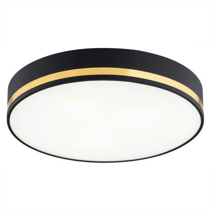 Argon 6141 - Ceiling light AMORE 3xE27/15W/230V diameter 45 cm black/golden