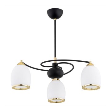 Argon 6144 - Chandelier on a pole AVILA PLUS 3xE27/15W/230V black/gold/white