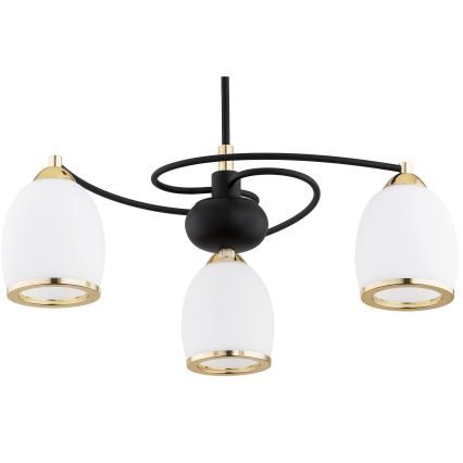 Argon 6144 - Chandelier on a pole AVILA PLUS 3xE27/15W/230V black/gold/white