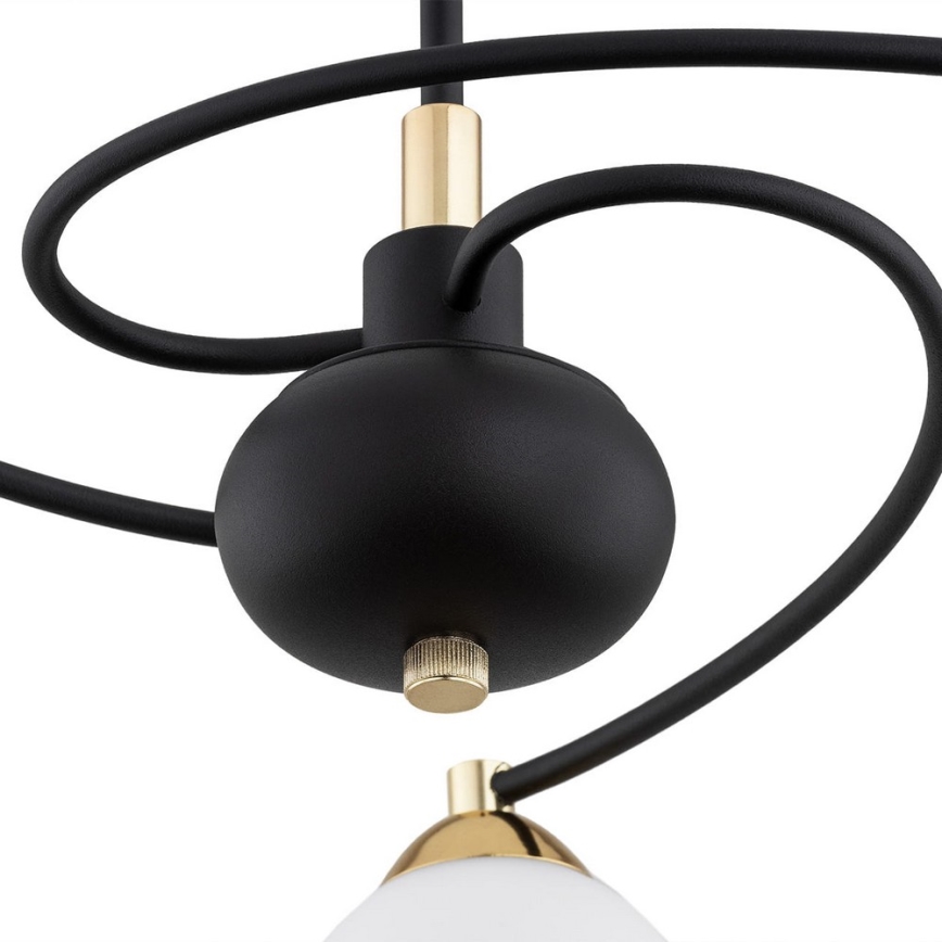 Argon 6144 - Chandelier on a pole AVILA PLUS 3xE27/15W/230V black/gold/white