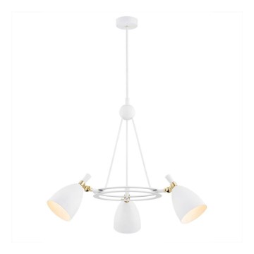 Argon 6148 - Chandelier on a pole CHARLOTTE 3xE27/15W/230V white/gold