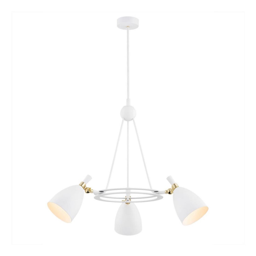 Argon 6148 - Chandelier on a pole CHARLOTTE 3xE27/15W/230V white/gold