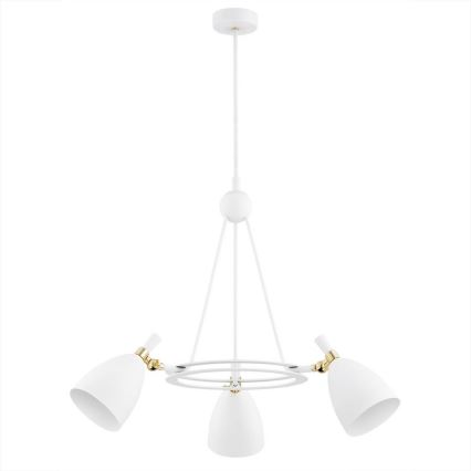 Argon 6148 - Chandelier on a pole CHARLOTTE 3xE27/15W/230V white/gold