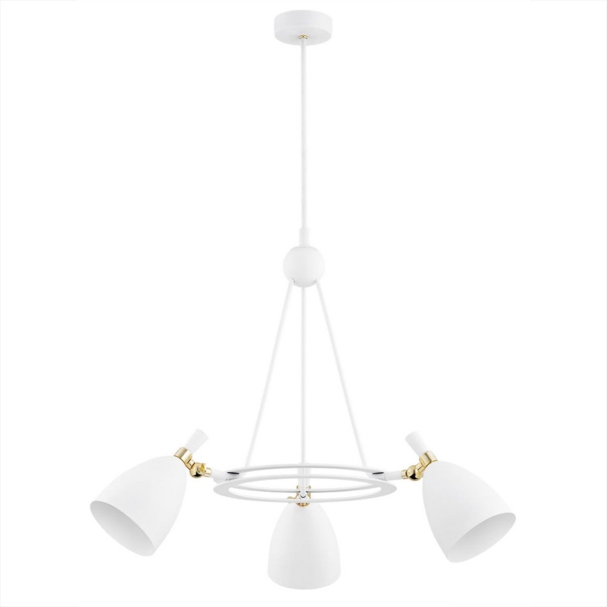 Argon 6148 - Chandelier on a pole CHARLOTTE 3xE27/15W/230V white/gold