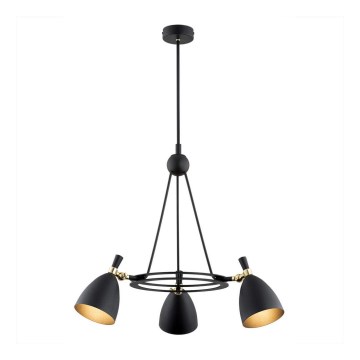 Argon 6149 - Chandelier on a pole CHARLOTTE 3xE27/15W/230V black/gold