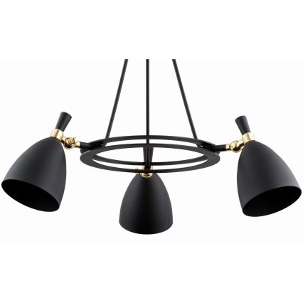 Argon 6149 - Chandelier on a pole CHARLOTTE 3xE27/15W/230V black/gold