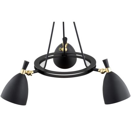 Argon 6149 - Chandelier on a pole CHARLOTTE 3xE27/15W/230V black/gold
