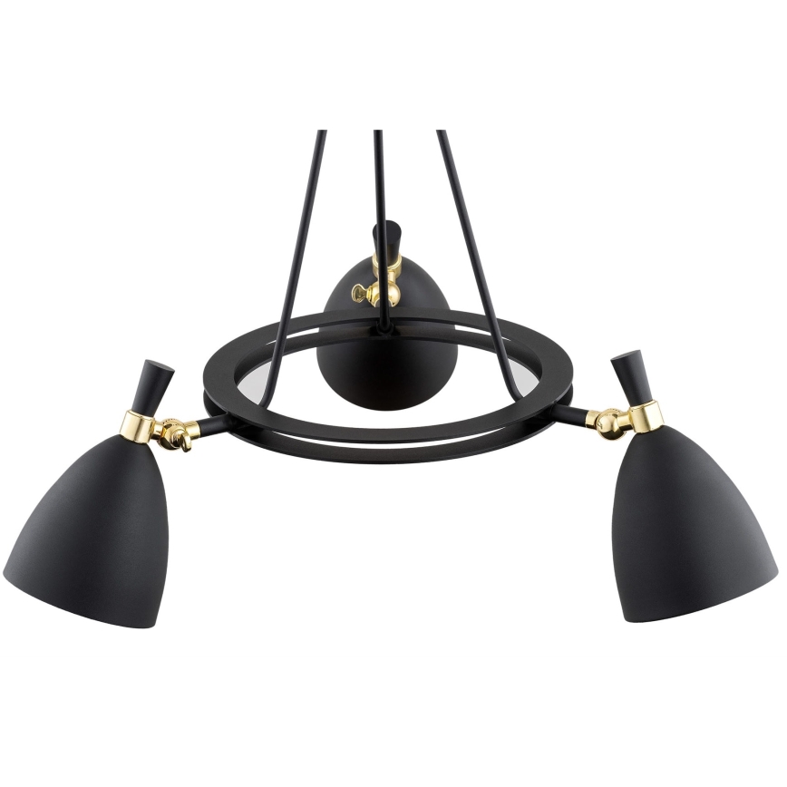 Argon 6149 - Chandelier on a pole CHARLOTTE 3xE27/15W/230V black/gold
