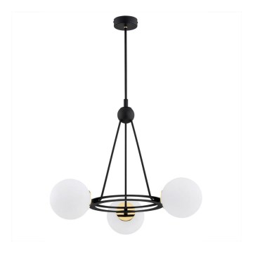 Argon 6150 - Chandelier on a pole AMALFI 3xE27/15W/230V black/white