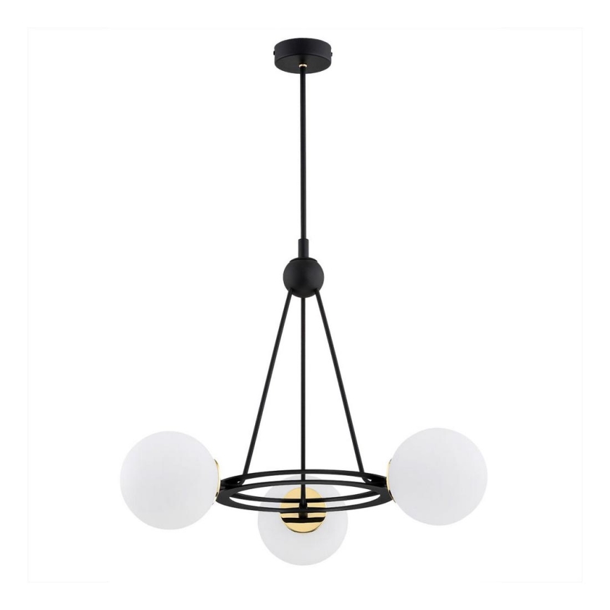 Argon 6150 - Chandelier on a pole AMALFI 3xE27/15W/230V black/white