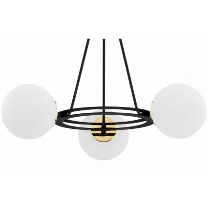 Argon 6150 - Chandelier on a pole AMALFI 3xE27/15W/230V black/white