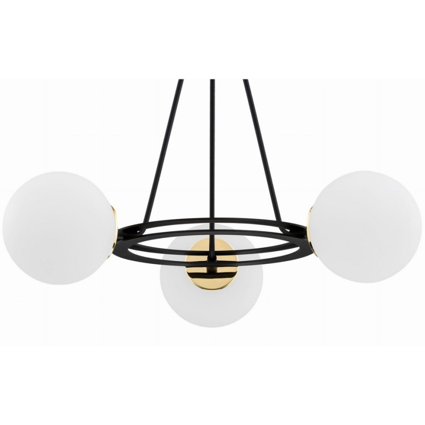 Argon 6150 - Chandelier on a pole AMALFI 3xE27/15W/230V black/white