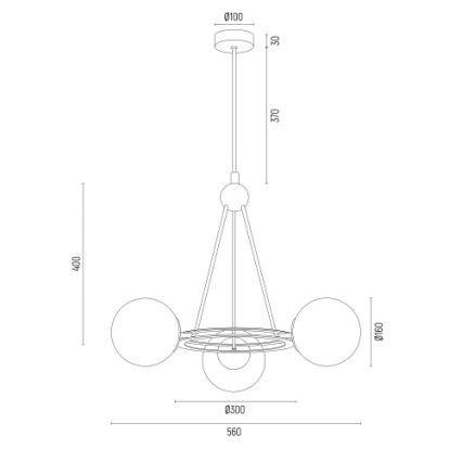 Argon 6150 - Chandelier on a pole AMALFI 3xE27/15W/230V black/white