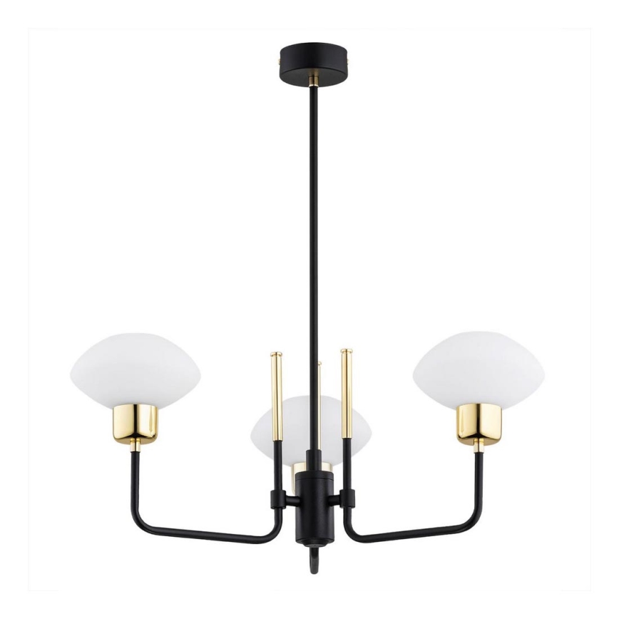 Argon 6166 - Chandelier on a pole RAVELLO 3xE14/15W/230V black/gold