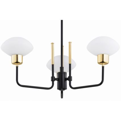 Argon 6166 - Chandelier on a pole RAVELLO 3xE14/15W/230V black/gold