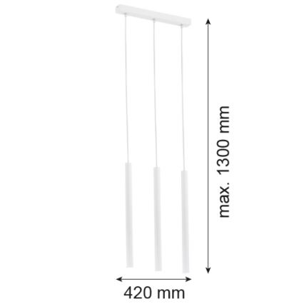 Argon 6178 - Chandelier on a string ETNA 3xG9/6W/230V white