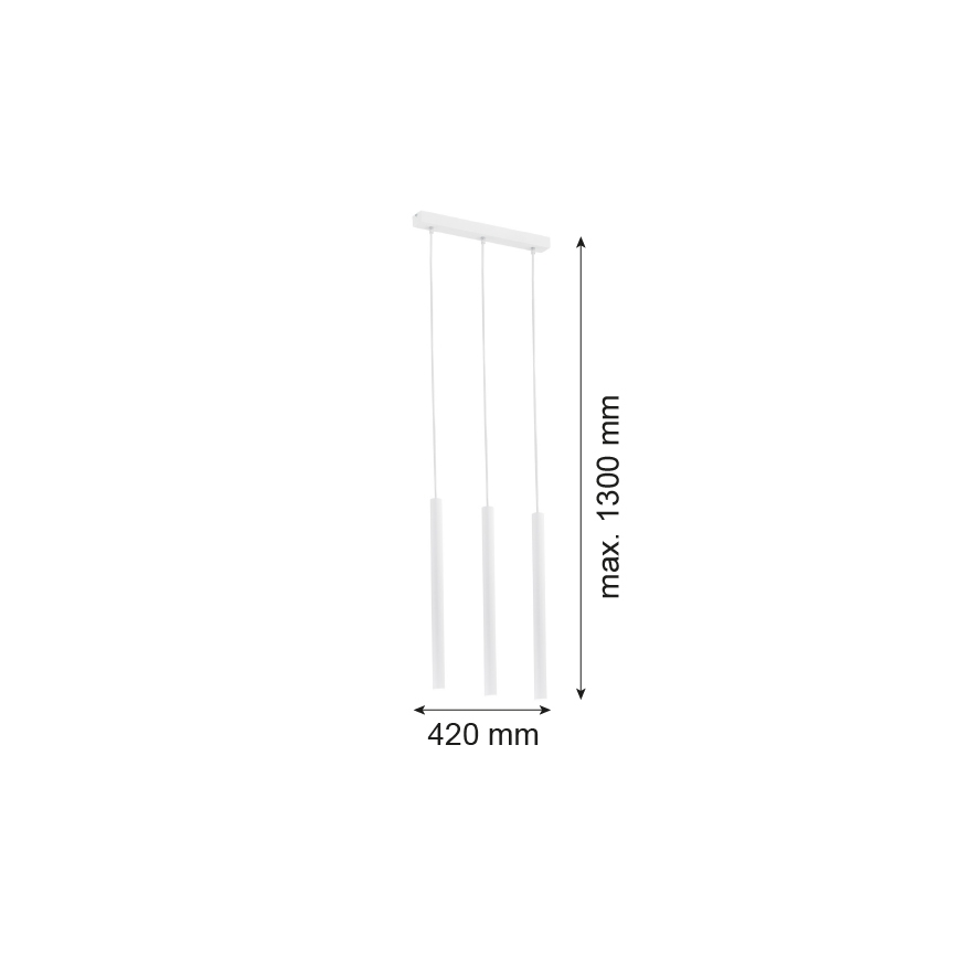 Argon 6178 - Chandelier on a string ETNA 3xG9/6W/230V white
