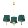 Argon 6192 - Chandelier on a pole PONTE 3xE27/15W/230V green/brass