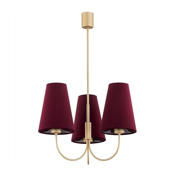 Argon 6270 - Chandelier on a pole SAFIANO 3xE27/15W/230V burgundy