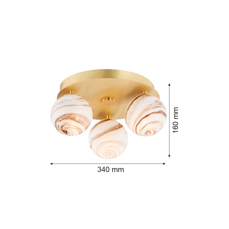 Argon 6290 - Ceiling light FABIO 3xE14/7W/230V alabaster gold