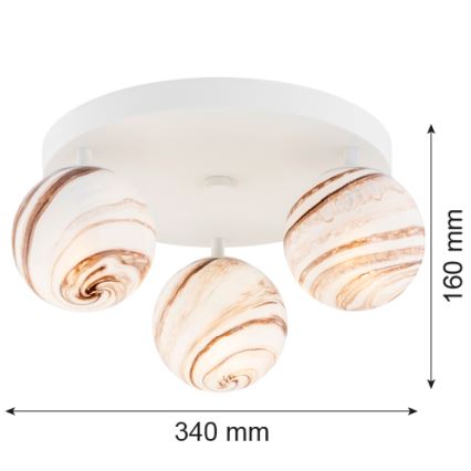 Argon 6291 - Ceiling light FABIO 3xE14/7W/230V alabaster white
