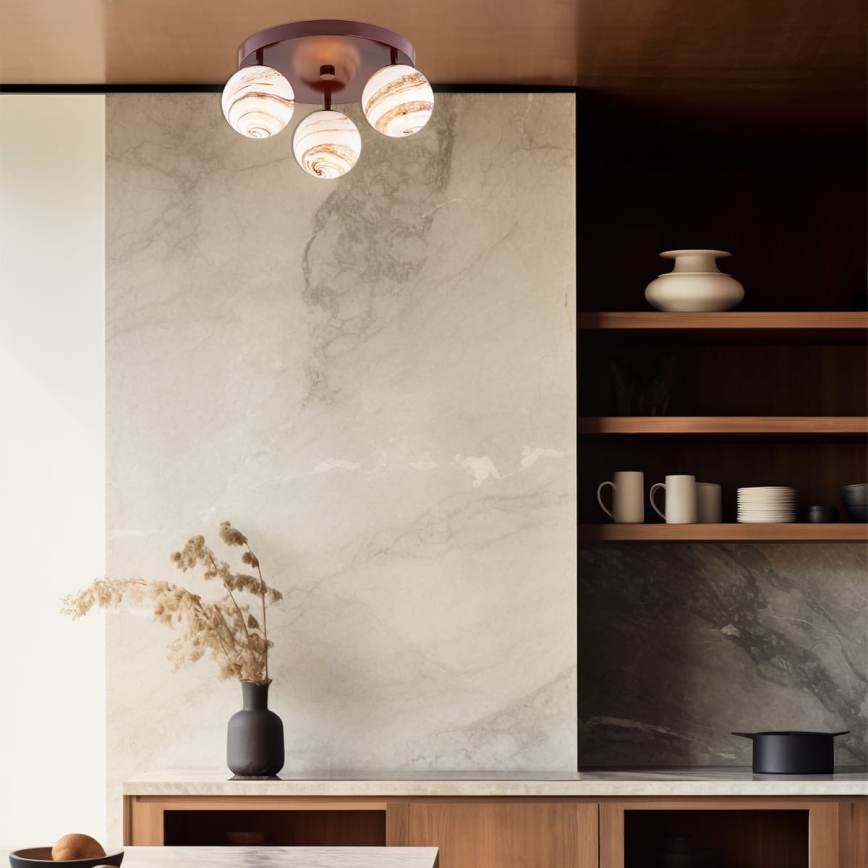 Argon 6292 - Ceiling light FABIO 3xE14/7W/230V alabaster brown