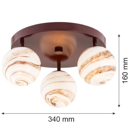Argon 6292 - Ceiling light FABIO 3xE14/7W/230V alabaster brown