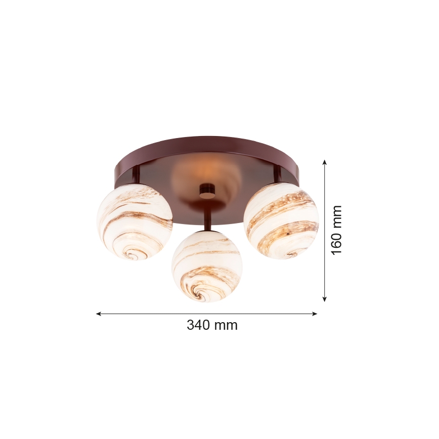 Argon 6292 - Ceiling light FABIO 3xE14/7W/230V alabaster brown