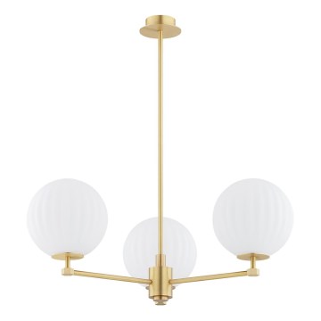 Argon 6307 - Chandelier on a pole PALOMA 3xE14/7W/230V gold/white