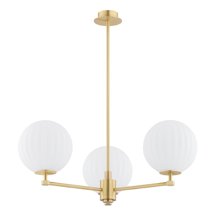Argon 6307 - Chandelier on a pole PALOMA 3xE14/7W/230V gold/white