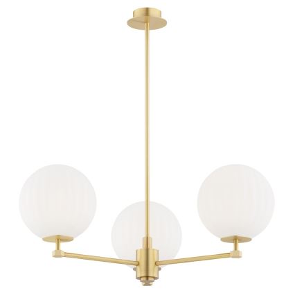 Argon 6307 - Chandelier on a pole PALOMA 3xE14/7W/230V gold/white