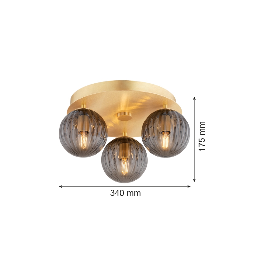 Argon 6308 - Ceiling light PALOMA 3xE14/7W/230V gold/black
