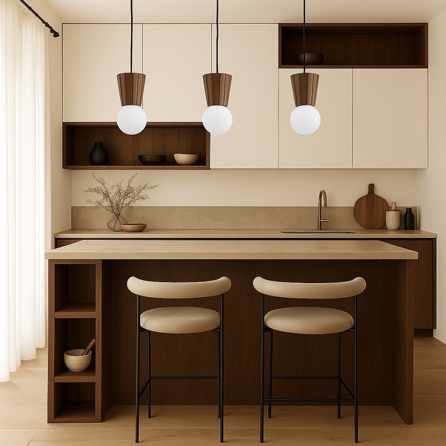 Argon 6358 - VOLANTE cable-suspended bathroom pendant 3xG9/6W/230V IP44 brown