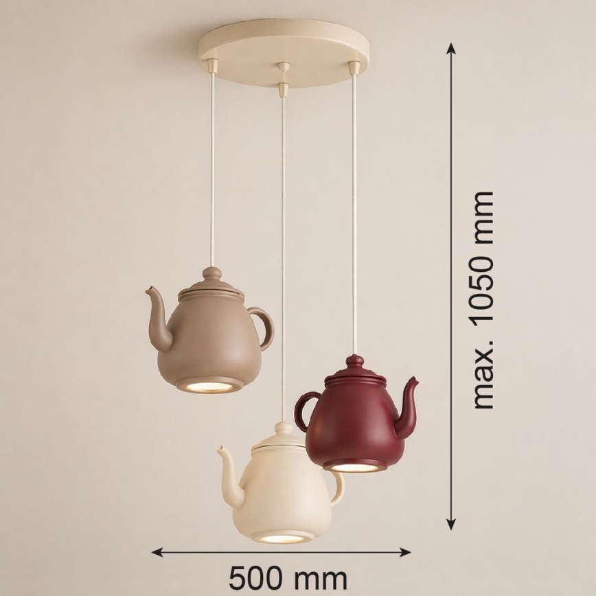 Argon 6366 - KAMAL cable-hung pendant light 3xGU10/5W/230V