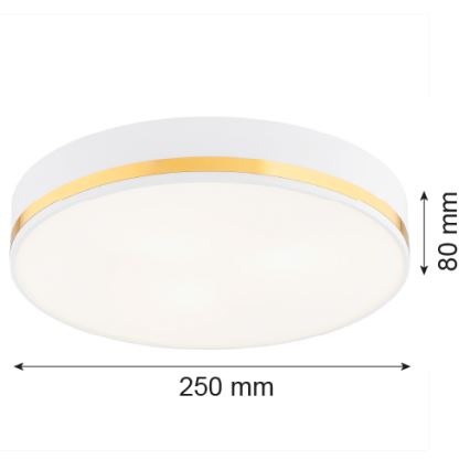 Argon 7034 - Ceiling light AMORE 2xE27/15W/230V diameter 25 cm white/golden