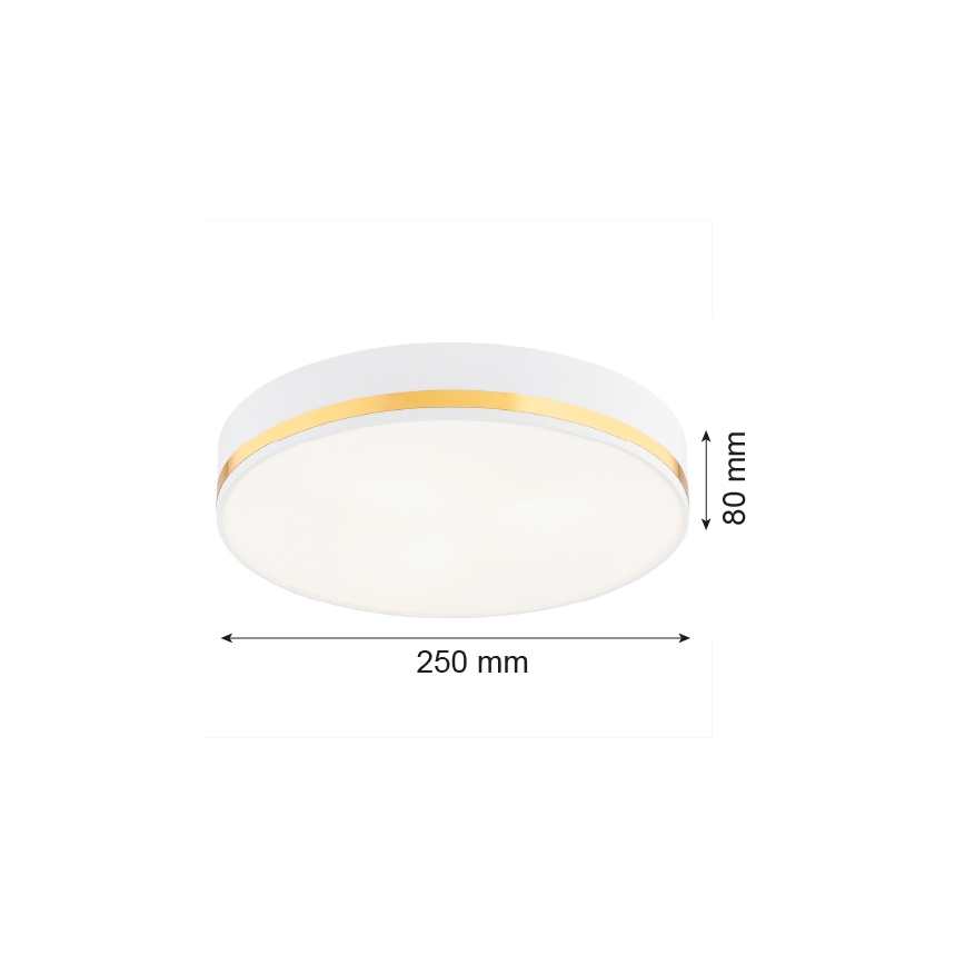 Argon 7034 - Ceiling light AMORE 2xE27/15W/230V diameter 25 cm white/golden