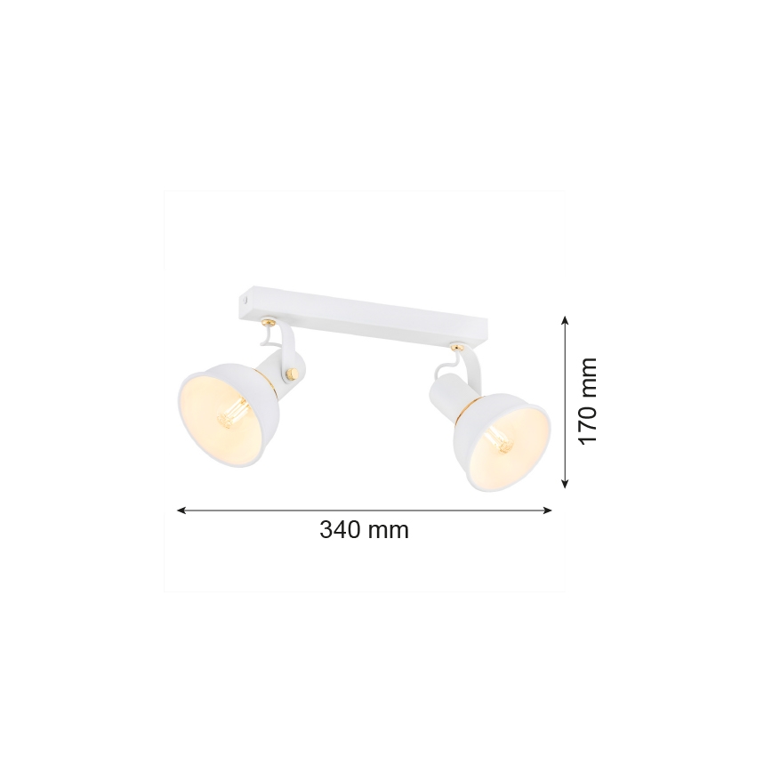 Argon 7036 - Spotlight TWIST 2xE14/7W/230V white/golden