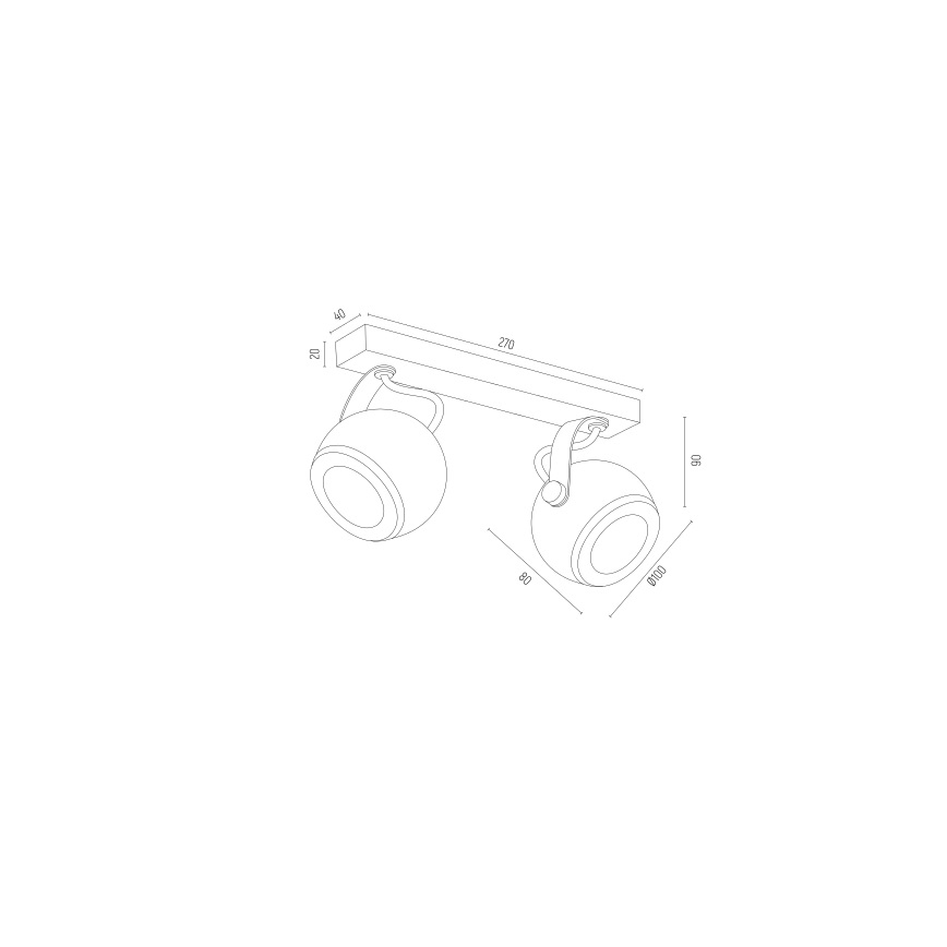 Argon 7039 - Spotlight KOS PLUS 2xGU10/5W/230V black/golden