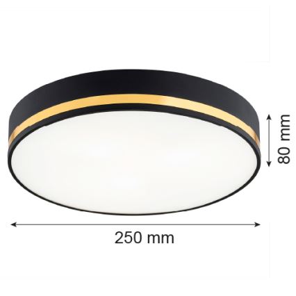 Argon 7040 - Ceiling light AMORE 2xE27/15W/230V diameter 25 cm black/golden
