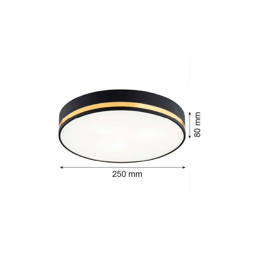 Argon 7040 - Ceiling light AMORE 2xE27/15W/230V diameter 25 cm black/golden