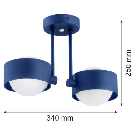 Argon 7090 - Chandelier on a pole MASSIMO PLUS 2xG9/6W/230V blue