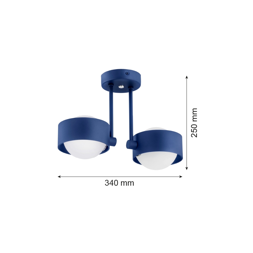 Argon 7090 - Chandelier on a pole MASSIMO PLUS 2xG9/6W/230V blue