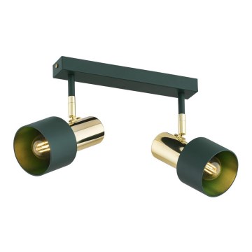 Argon 7114 - Spotlight DORIA 2xE27/15W/230V green/brass