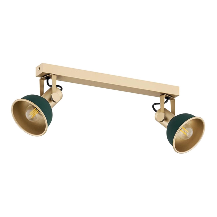 Argon 7143 - Spotlight LENORA 2xE14/7W/230V gold/green