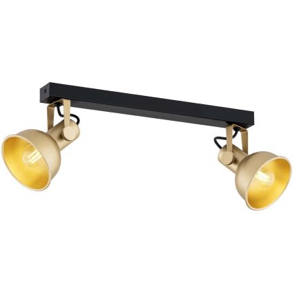 Argon 7144 - Spotlight LENORA 2xE14/7W/230V gold/black