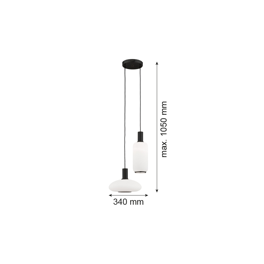 Argon 7214 - Chandelier on a string SAGUNTO PLUS 2xE27/15W/230V black