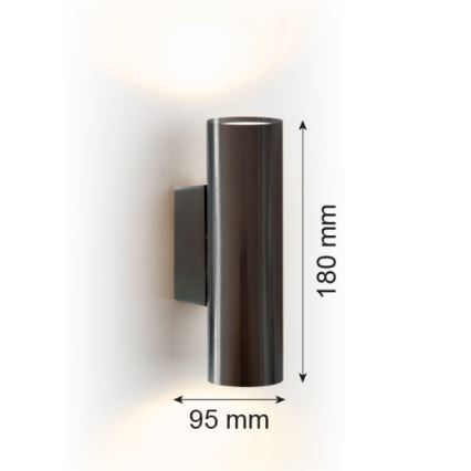 Argon 7231 - Wall light MITOS PLUS 2xGU10/5W/230V black