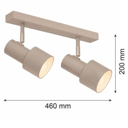 Argon 7294 - DOR Spotlight 2xE27/15W/230V Beige