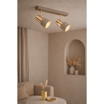 Argon 7299 - DOR spotlight 2xE27/15W/230V gold/beige